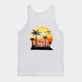 Summer Vacation Tropical Relaxation - Sun Salt Sand - Ocean Lover | Summer Family Vacation 2024 Vibes - Summer Travel Essentials Gift - Beach Memories Cool Saying Tank Top